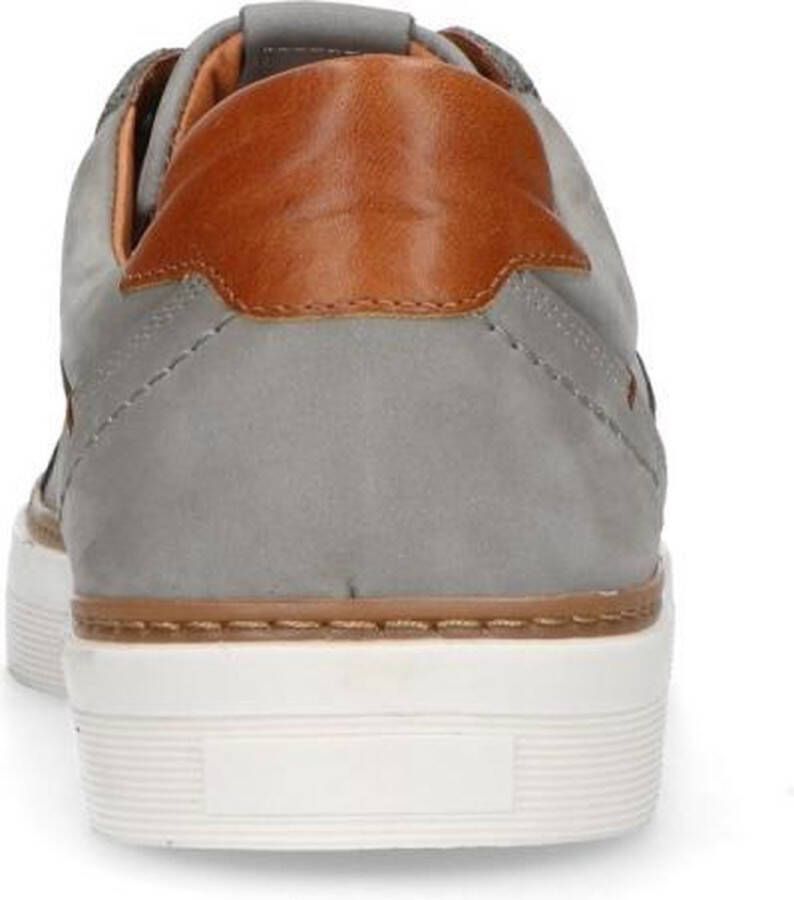 No Stress Heren Taupe nubuck sneakers met witte zool