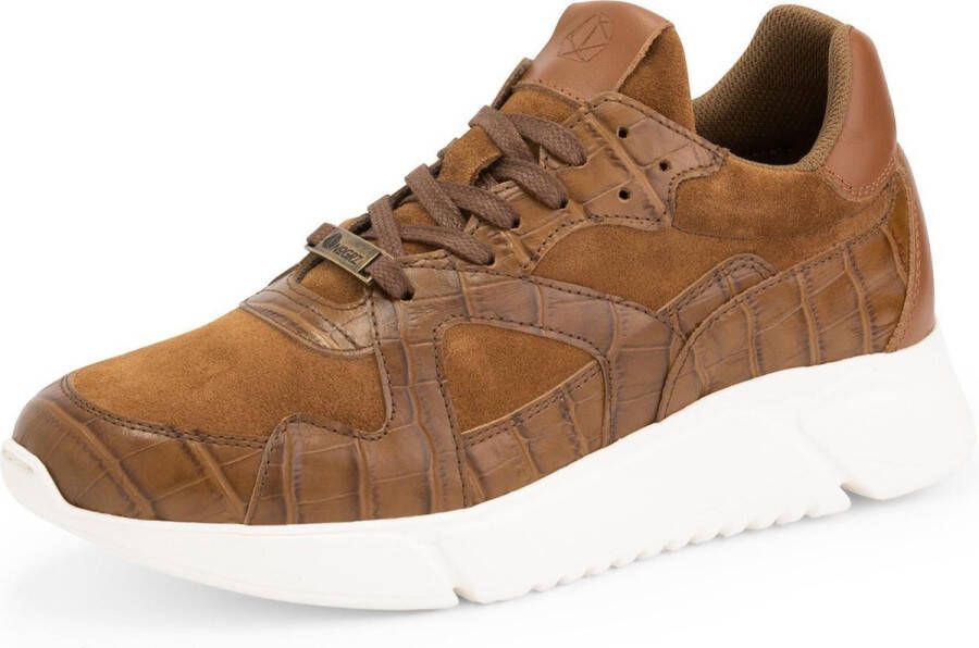 NoGRZ Correa Leren damessneakers Cognac Bruin Leer