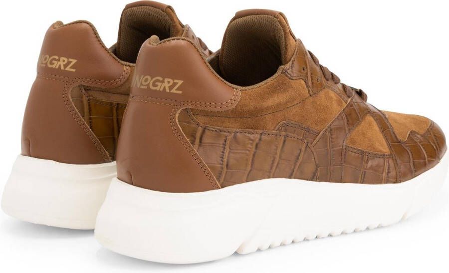 NoGRZ Correa Leren damessneakers Cognac Bruin Leer