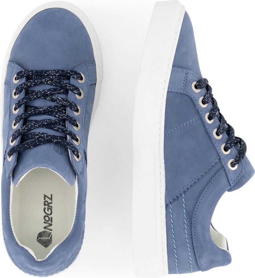 NoGRZ J.Herrera Leren Dames sneakers Veterschoenen Blauw Leer - Foto 3