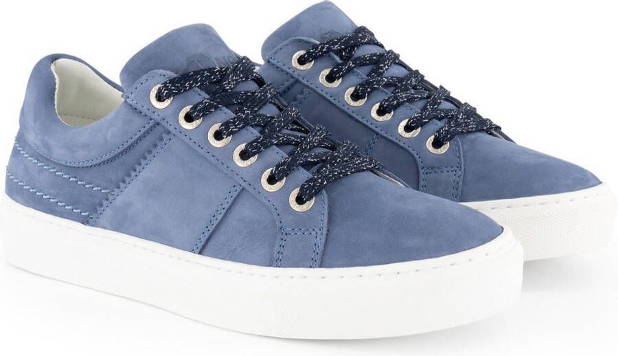 NoGRZ J.Herrera Leren Dames sneakers Veterschoenen Blauw Leer