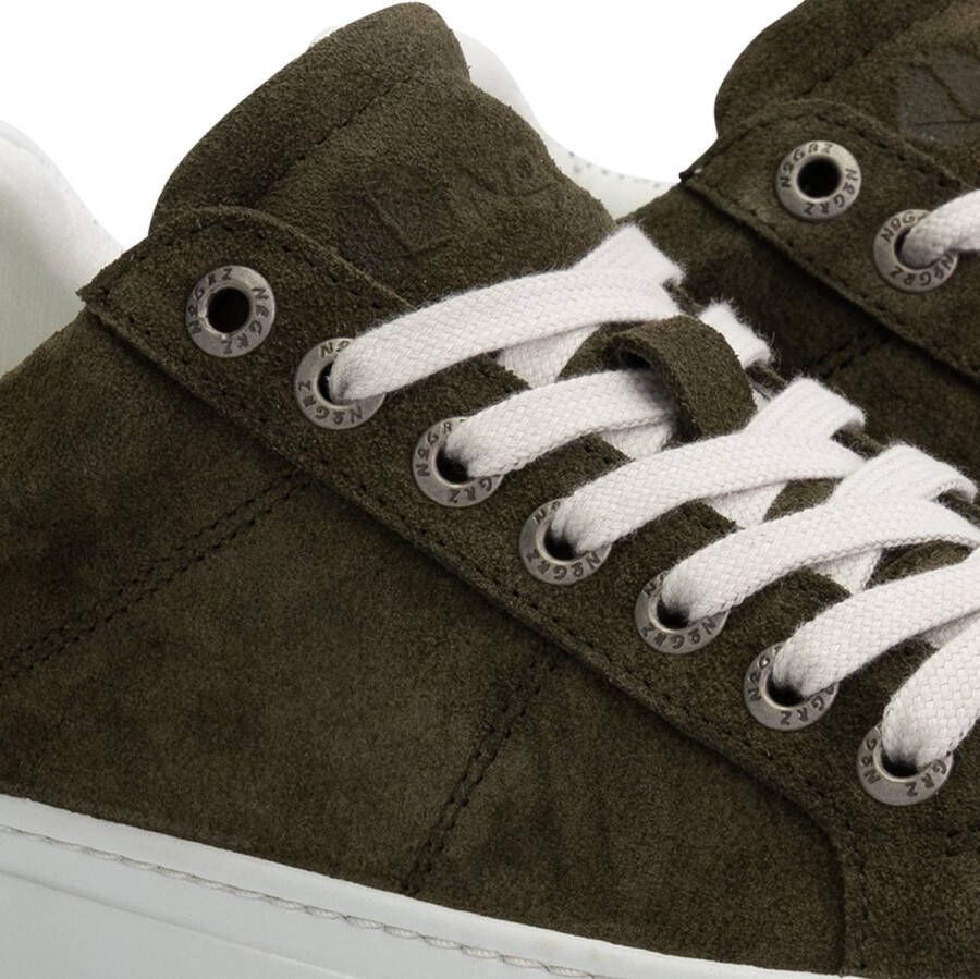 NoGRZ P.Paget Suede leren damessneaker Donkergroen leer