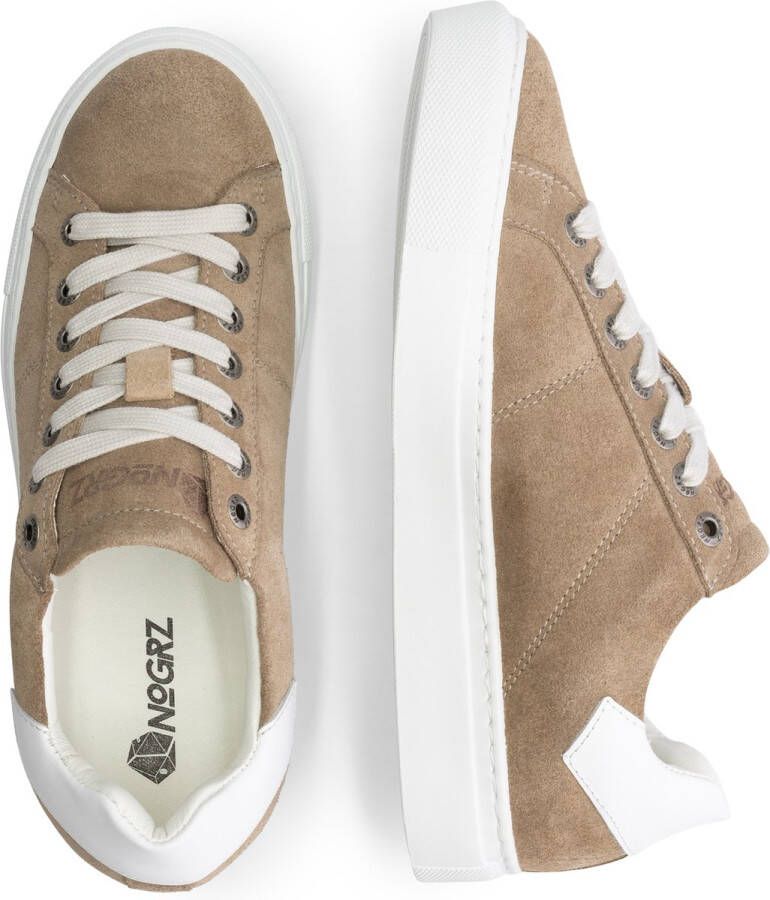 NoGRZ P.Paget Suede leren damessneaker Taupe leer