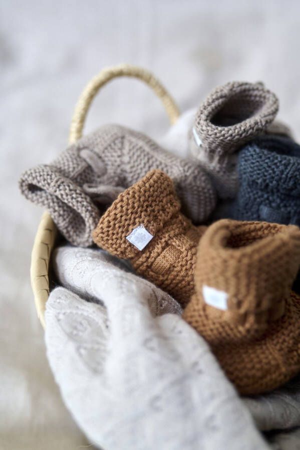 Noppies Nelson Slofjes Taupe Melange One Size