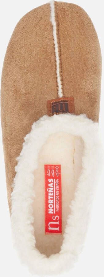 Nortenas Pantoffels Dames Sloffen Leer met voering Beige