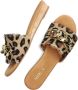 Chain Detail bruin Tinten 119-123 Slippers Dames Beige - Thumbnail 5