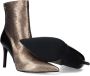 Notre-V Notre V 17535 Enkellaarsjes Enkelboots met rits Dames Goud - Thumbnail 8