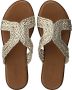 Notre-v Elegante Metallic Gouden Slipper Beige Dames - Thumbnail 10