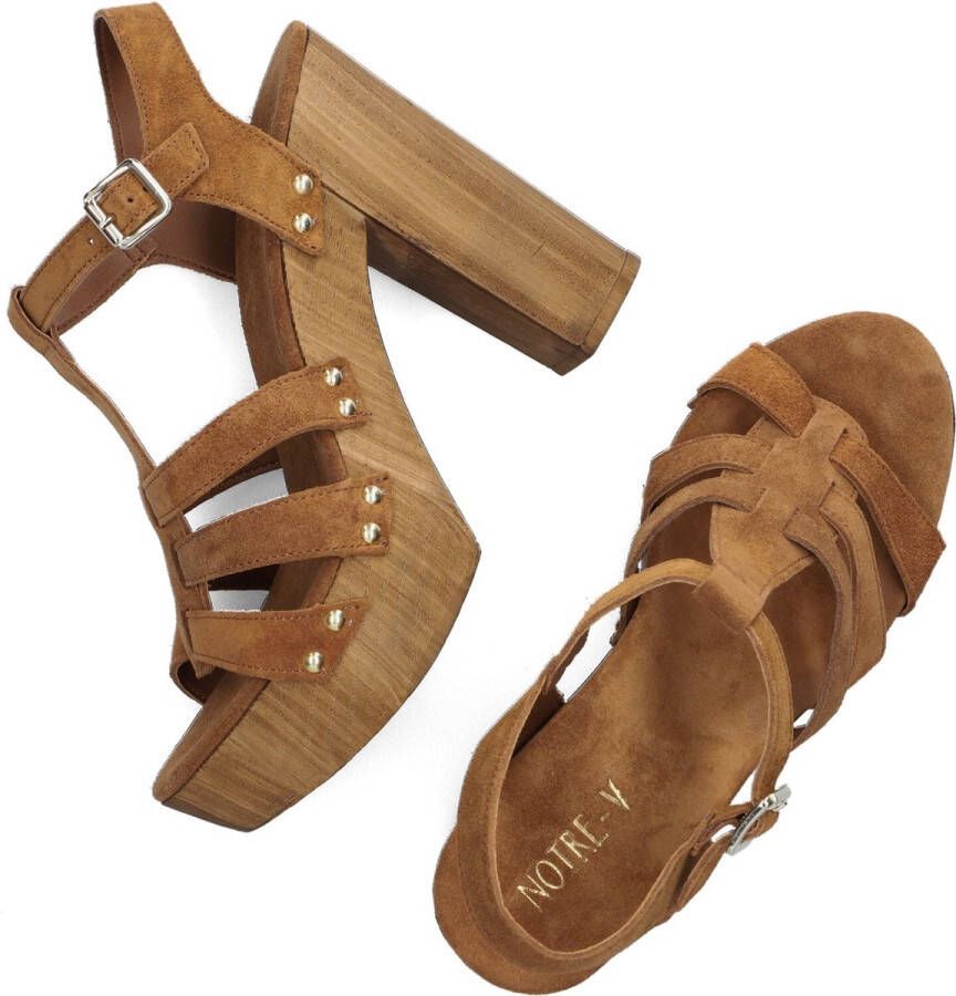 Notre-v Elegante Sandalen met Blokhak Brown Dames - Foto 5