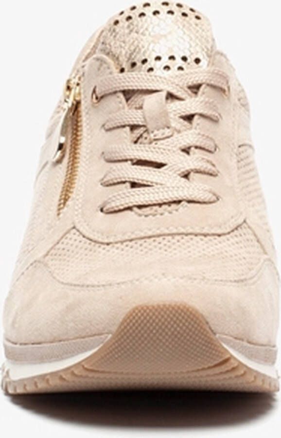 Nova dames sneakers beige met kurk details Uitneembare zool