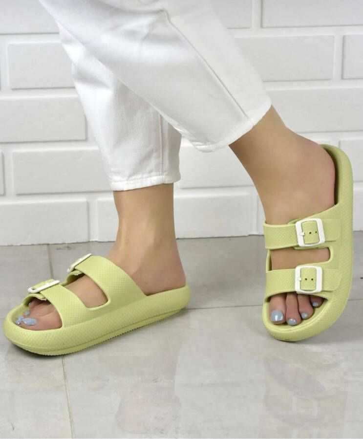 Novelido Sandalen Sonimix Ceox Zenne Eva Double Buckled High Sandalen Heren-Dames Sandalen Antibacterieel Slipper anatomical Beige