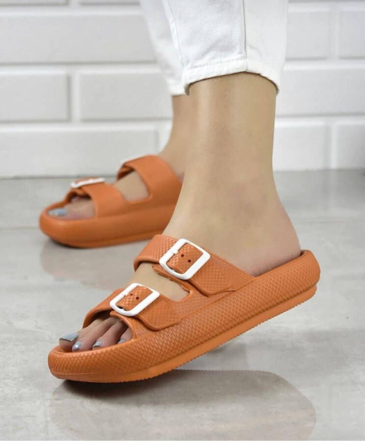 Novelido Sandalen Sonimix Ceox Zenne Eva Double Buckled High Sandalen Heren-Dames Sandalen Antibacterieel Slipper anatomical Beige