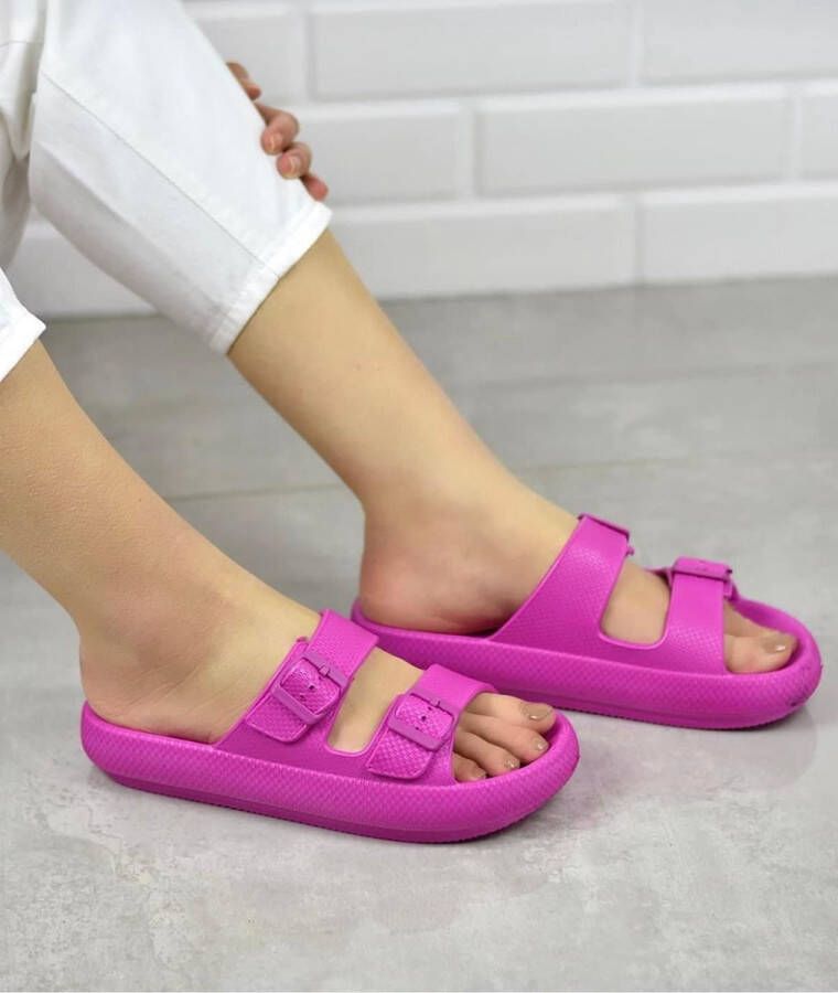 Novelido Sandalen Sonimix Ceox Zenne Eva Double Buckled High Sandalen Heren-Dames Sandalen Antibacterieel Slipper anatomical Beige