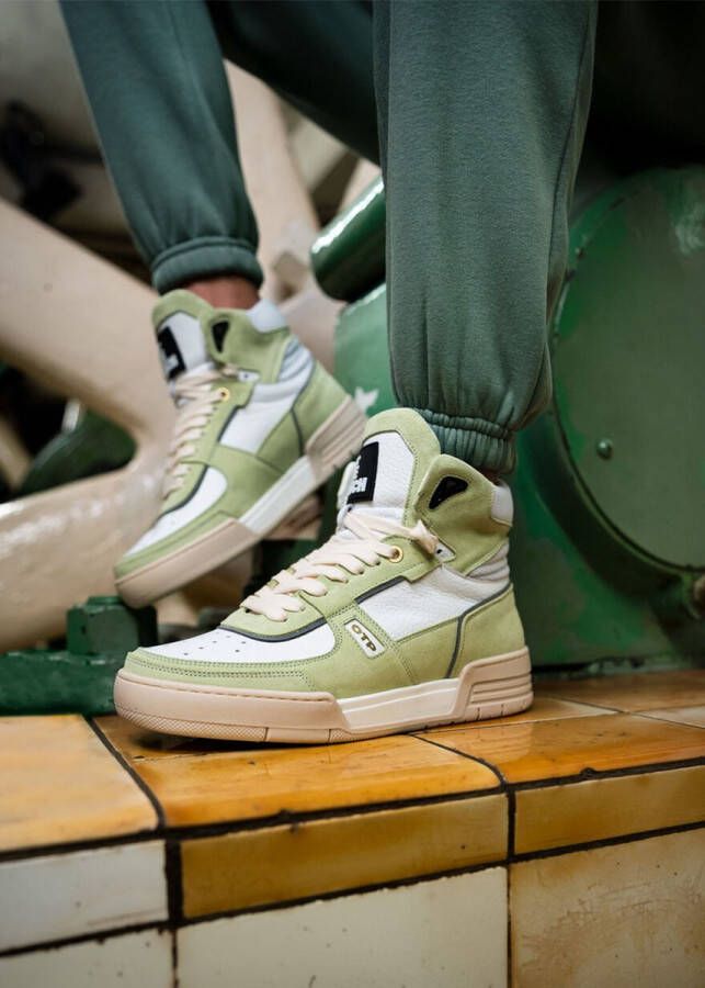 Off the Pitch Basketta Hi Sneakers Dames Groen Wit