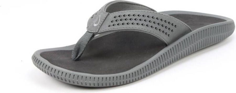 Olukai Ulele Heren leren slippers Dark Shadow Black