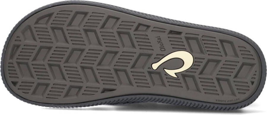 Olukai Ulele Heren leren slippers Dark Shadow Black