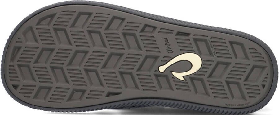 Olukai Ulele Heren leren slippers Dark Shadow Black