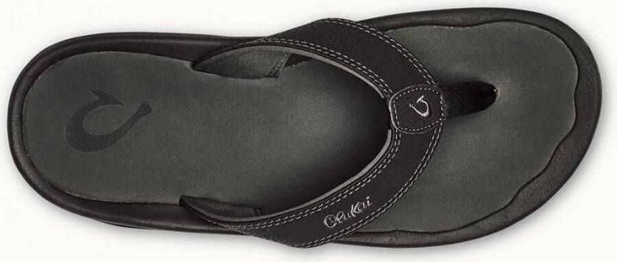Olukai Ohana Heren leren slippers Black Dark Shadow - Foto 4