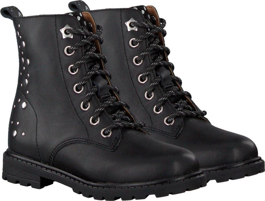 Omoda Om120554 Veterboots Laarzen Met Veters Meisjes Zwart