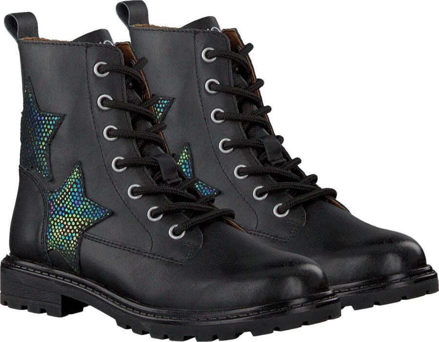 Omoda Om120780 Veterboots Laarzen Met Veters Meisjes Zwart