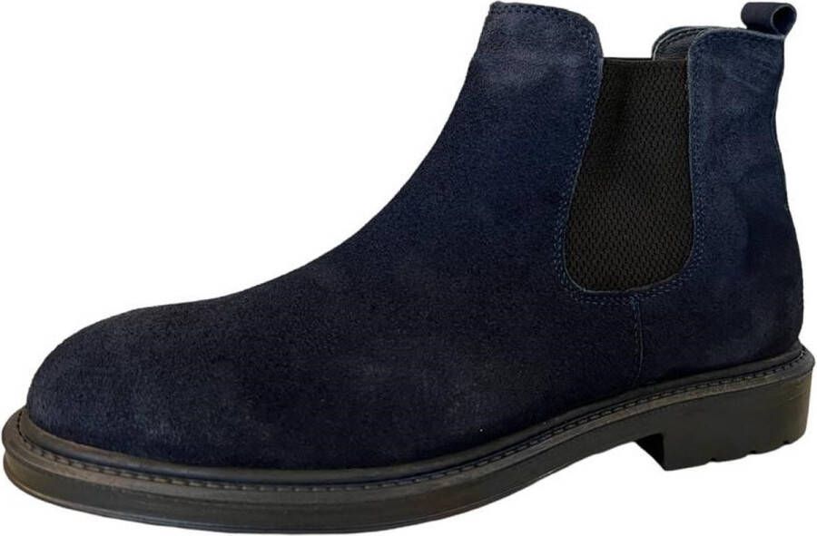Online Express Chelsea Boots- Enkellaars- Heren schoenen- Mannen laarzen 540- Suède leer- Blauw - Foto 2