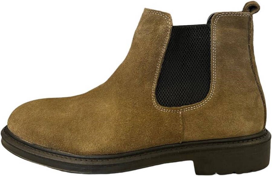 Online Express Chelsea Boots- Enkellaars- Heren schoenen- Mannen laarzen 541- Suède leer- Camel - Foto 4