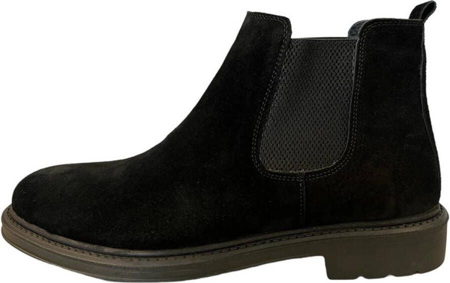 Online Express Chelsea Boots- Enkellaars- Heren schoenen- Mannen laarzen 542- Suède leer- Zwart - Foto 2
