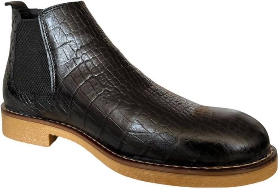 Online Express Leren schoenen- Heren Laarzen- Chelsea boots- Heren schoenen- Exclusief Stoere Mannen laarzen- Enkellaarsje 508- Leather- Bordeaux - Foto 2