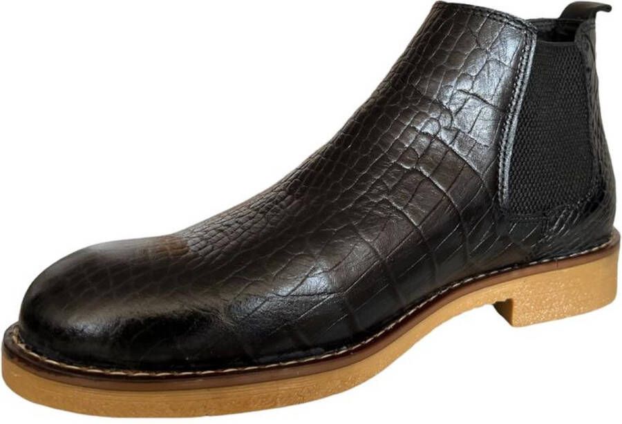 Online Express Leren schoenen- Heren Laarzen- Chelsea boots- Heren schoenen- Exclusief Stoere Mannen laarzen- Enkellaarsje 508- Leather- Bordeaux - Foto 4