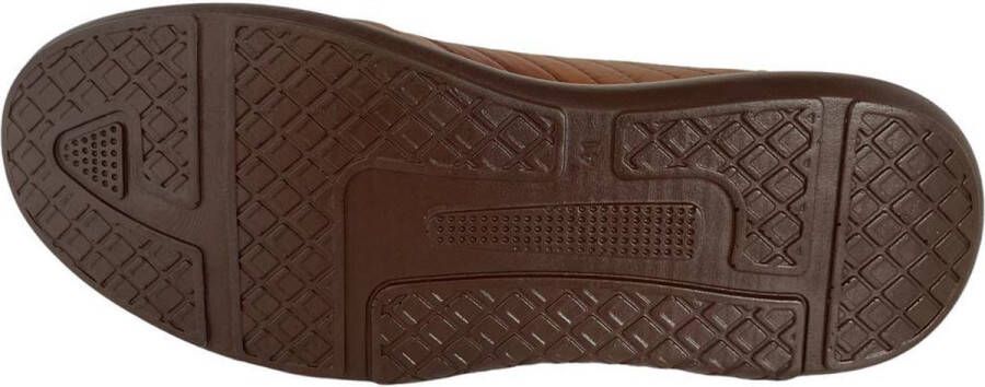 Online Express Schoenen Heren sport instapper Mannenschoenen met elastiek veterbandje Nette schoenen comfort 24 7 Casual comfort sneaker 115 Echt leer Cognac - Foto 5