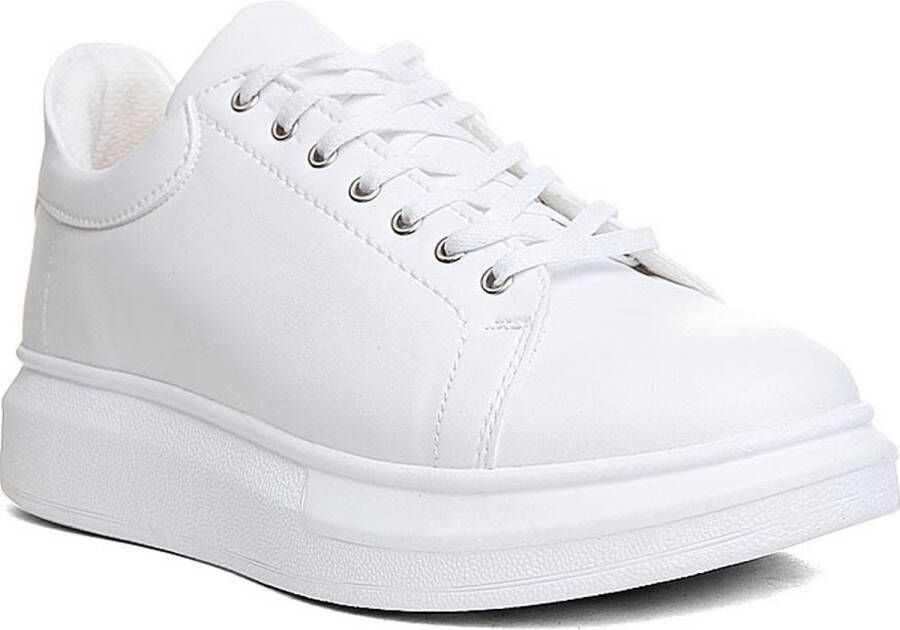 Online Express Heren Sneakers- Heren schoenen- Jongens Oversized Sneakers- Mcqueen model 366 Nova- Leather look- Wit - Foto 2
