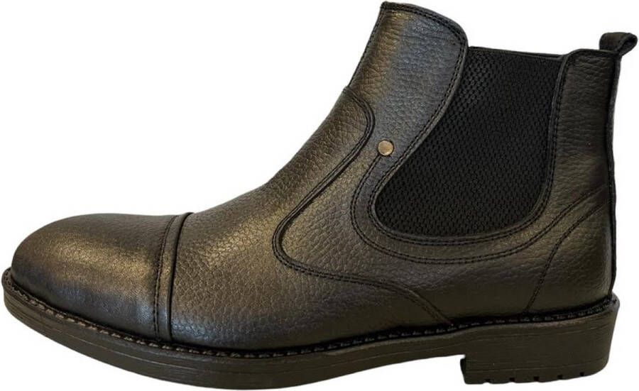 Online Express Herenschoenen- Chelsea Boots- Halfhoge leren Schoenen- Enkellaarzen 1001- Leather- Zwart