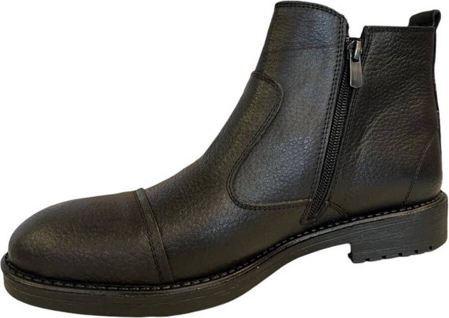 Online Express Herenschoenen- Chelsea Boots- Halfhoge leren Schoenen- Enkellaarzen 1001- Leather- Zwart