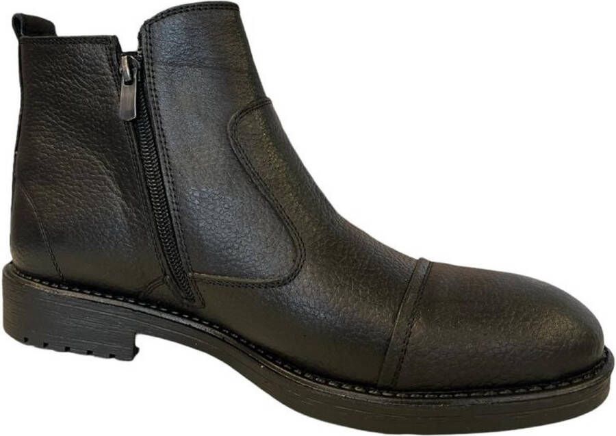 Online Express Herenschoenen- Chelsea Boots- Halfhoge leren Schoenen- Enkellaarzen 1001- Leather- Zwart