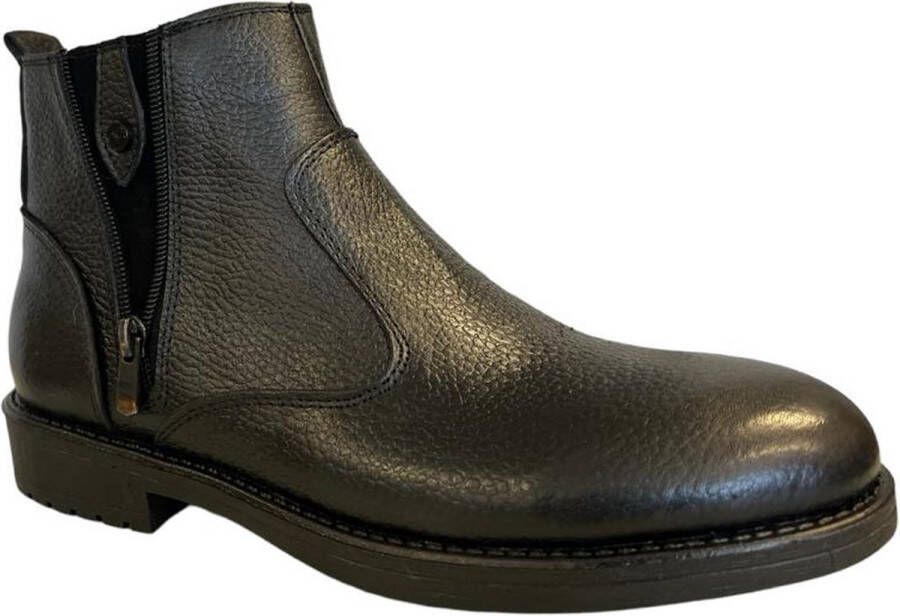 Online Express Herenschoenen- Chelsea Boots- Halfhoge leren Schoenen- Enkellaarzen 1002- Leather- Zwart - Foto 2
