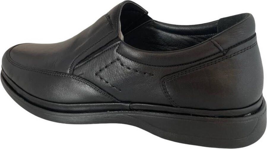 Online Express Nette instappr- Heren schoenen- Heren instapper- Comfort schoenen voor mannen 21360- Leather- Zwart - Foto 4
