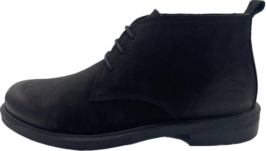 Online Express Schoenen Mannenschoenen Veterschoenen Speciaal afgewerkt premium antistof suèdeleer 1023 Zwart - Foto 4