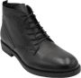 Online Express Heren laarzen- Desert boots- Veterschoenen met ritssluiting 1030- Leer- Zwart - Thumbnail 2