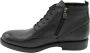 Online Express Heren laarzen- Desert boots- Veterschoenen met ritssluiting 1030- Leer- Zwart - Thumbnail 3