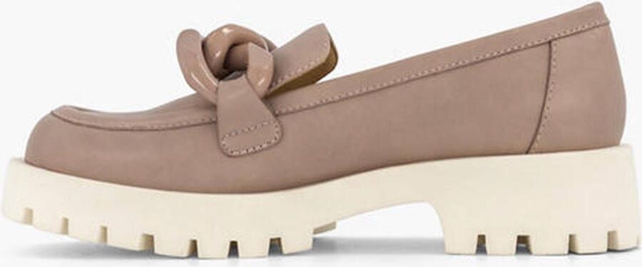 Oxmox Taupe chunky loafer ketting