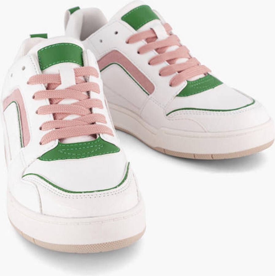 Oxmox Witte retro sneaker roze - Foto 6