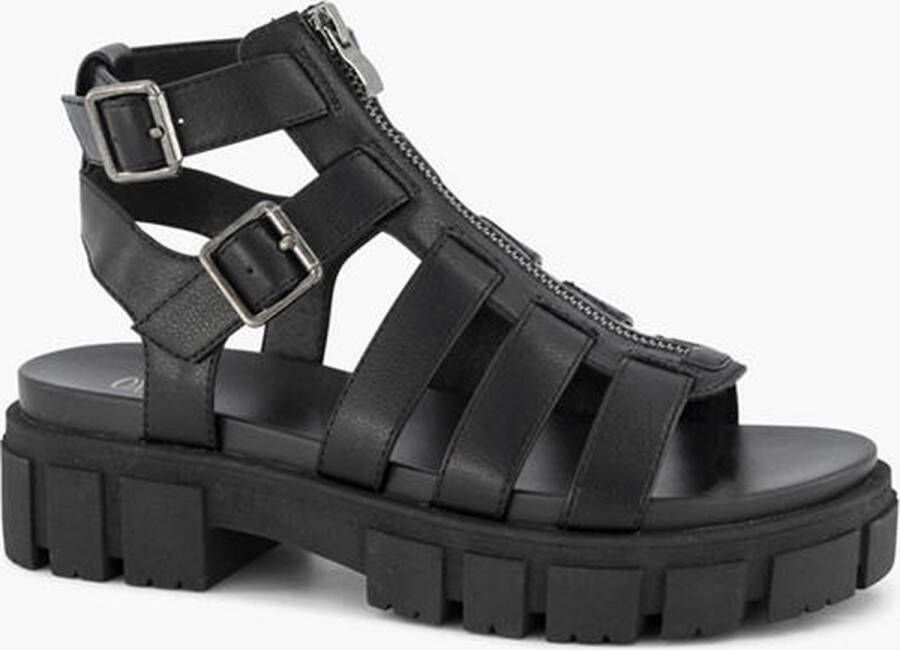 Oxmox Zwarte chunky sandaal