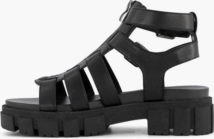 Oxmox Zwarte chunky sandaal