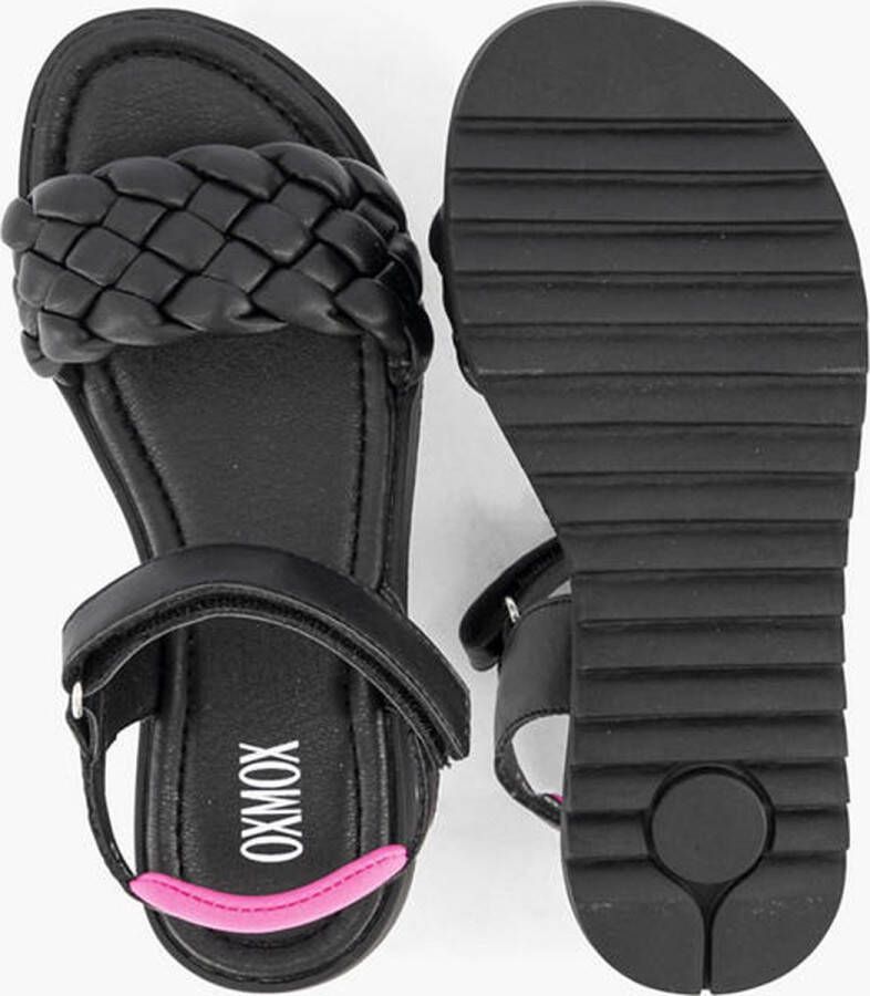 Oxmox Zwarte sandaal gevlochten