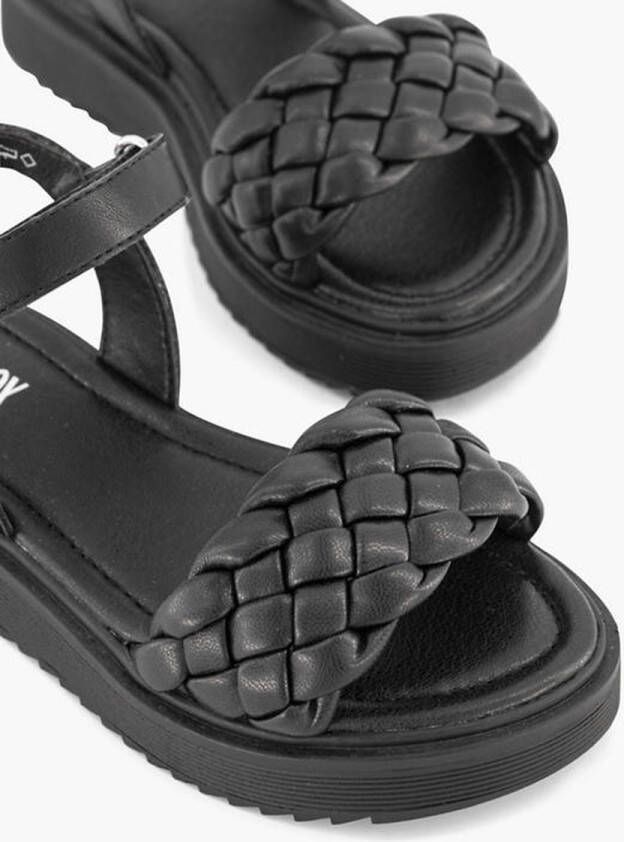 Oxmox Zwarte sandaal gevlochten