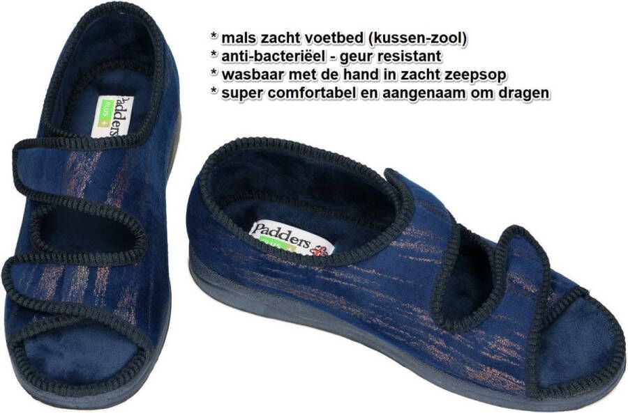 Padders -Dames blauw donker pantoffels