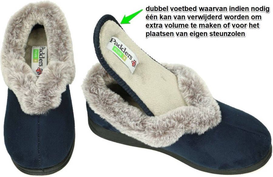 Padders -Dames blauw donker pantoffels - Foto 3