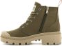 Palladium Pallabase Twill hoge veterschoenen bruin - Thumbnail 4