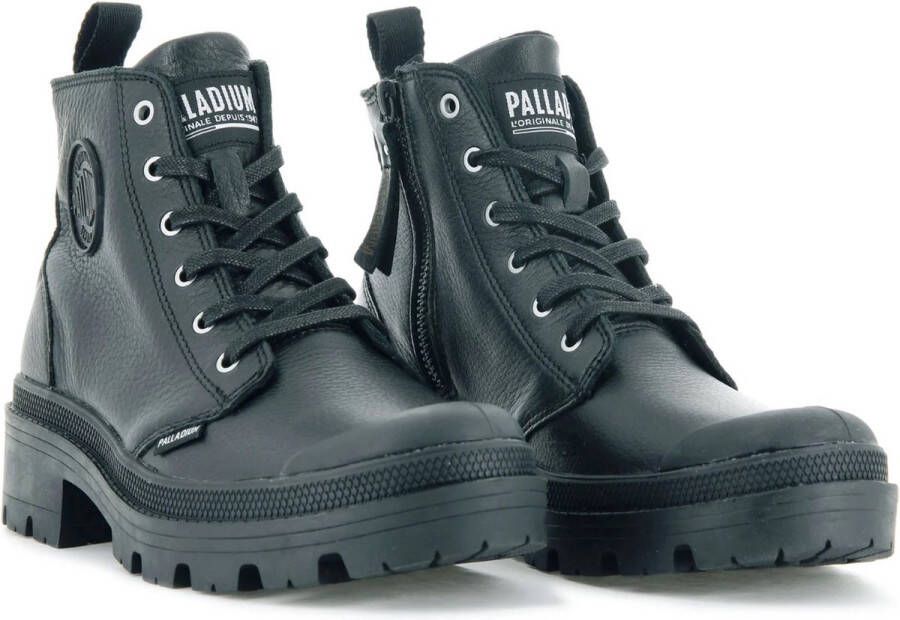 Palladium Pallabase Leather Veterboot Dames Zwart