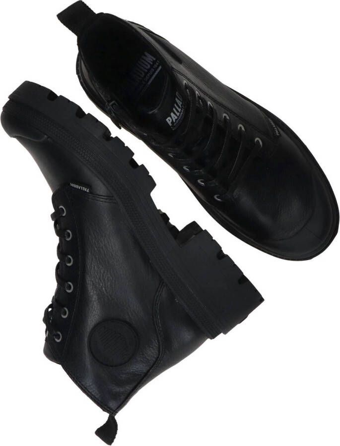 Palladium Pallabase Leather Veterboot Dames Zwart